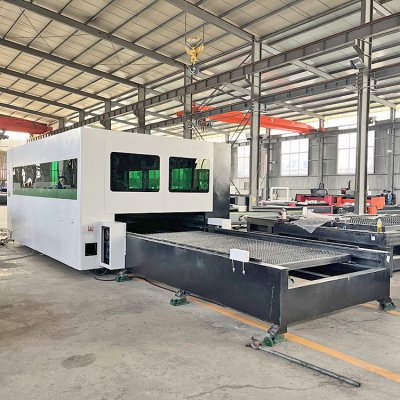 Fully enclosed double table exchange fiber laser cutting mac